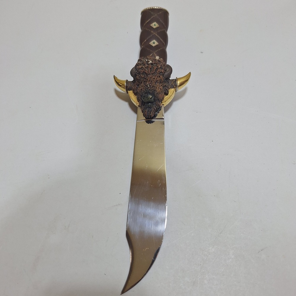 Vintage Buffalo Bison Decorative Knife Letter Opener Western Cabin Decor‎ 13"